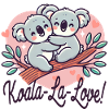 Cuddly Koalas Hug in Heart Design