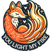 Fabulous fox with heart motifs