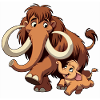 Mammutmutter und Kind