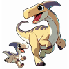 Parasaurolophus mother and child