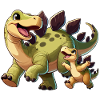 Stegosaurus mother and child