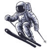 Astronaut Skier Skiing