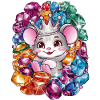 Cartoon Kawaii Mouse with Crown