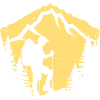 Mountain hike silhouette design