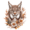 Luchs mit Blumen