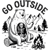 Bear Skeleton Campfire Graphic