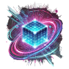 Conception d’hologramme futuriste – Glowing Cube