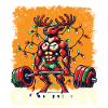 weChristmassy Gaindeer Muscleman Gym Humour
