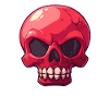 Sarcastic Red Cartoon Skull
