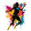 Giocatore di pallavolo colorato Giocatore di pallavolo