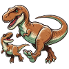 Tyrannosaurus Rex mother with child