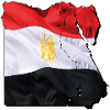 Egypt flag in Egypt map
