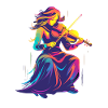 Geigenmädchen Retrowave
