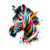 Buntes Zebra Kunstwerk Zebras
