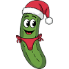 Festive Pickle in Santa Hat
