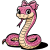 Pink Bow Snake Cartoon