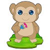 Monkey Painter Brush Painting