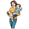 Mama mit Kindern