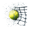 Tennisball im Netz
