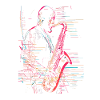 Saxophone Player Line Art