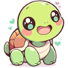 A cheerful chibi turtle