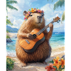 Capybara Hawaii Beach Guitar