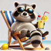 Relaxing Raccoon on Holidays