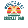 Best Cricketer Dad Retro Design