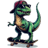SSW35 Dino on Skateboard