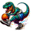 SSW34 Dino with Basketball