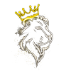 lion white lines with crown