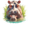 Nilpferd Flußpferd