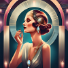 A dreamlike art deco woman