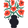 Kukkakimppu graafiseen tyyliin