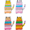 katze geringelt vierfach bunt