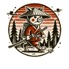 Samurai-Schwein Ronin auf Wanderschaft