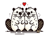 Beaver couple in love