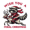 Wild Christmas Raccoon Riding