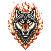 Wolf und Flammen
