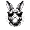 Bunny with chewing gum