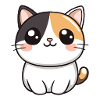 Cute cat with bright eyes, kawaii drawing