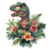 T-Rex between flowers