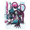 Cyberpunk Neon Tiger Futuristic Design
