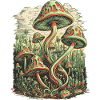 Psychedelische Pilzwald-Fantasy-Kunst