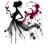 Elegant Wine Lover Silhouette Art