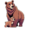 Braunbär Mutter und Kind