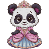 Kawaii panda in princess dress