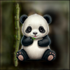 Süßer Panda mit Bambus