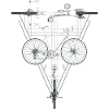 Geometric Bicycle Inside Triangle Emblem
