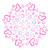 Mandala coeurs roses
